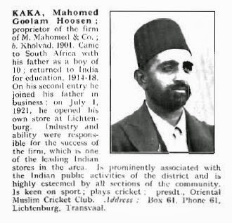 Mahomed Goolam Hoosen Kaka